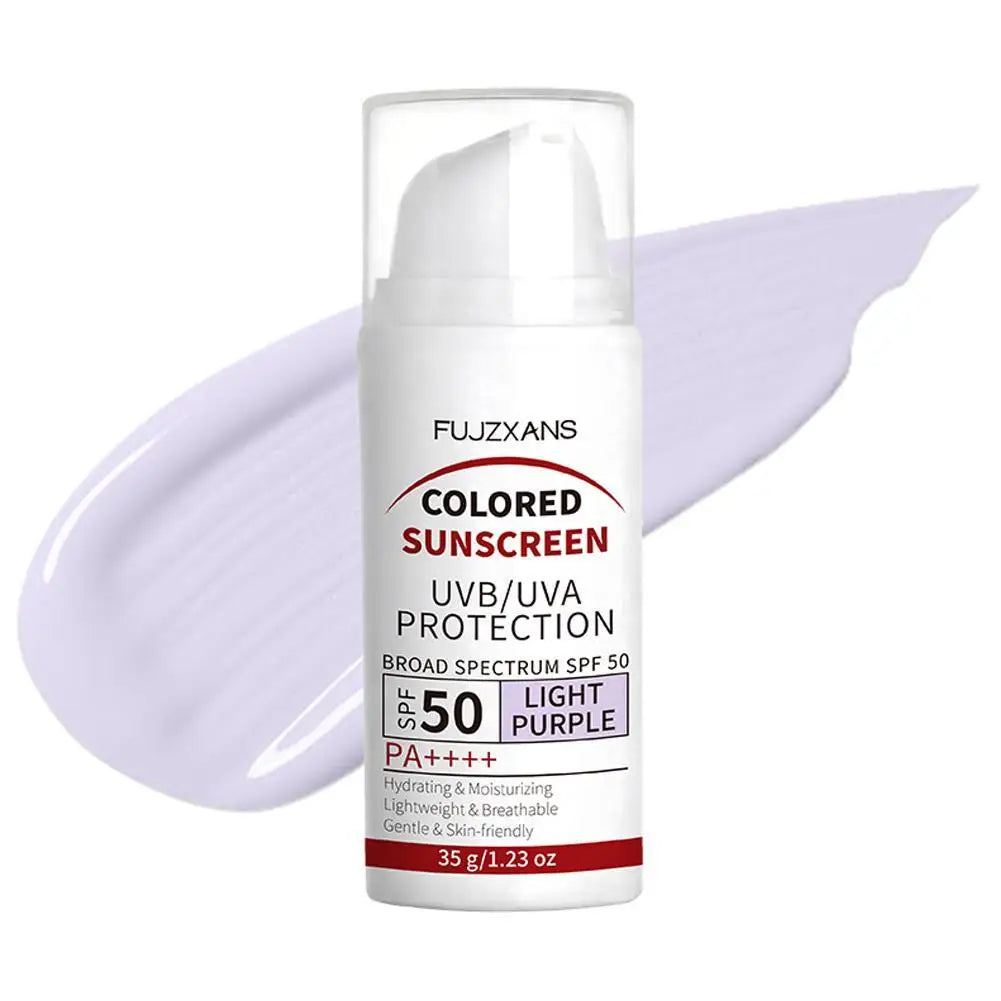 Colored Sunscreen UVB/UVA Protection Tinted Sunscreen SPF50 PA++++ Refreshing, Non-Greasy Waterproof & Sweatproof
