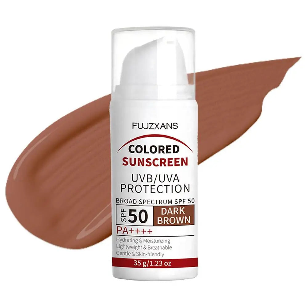 Colored Sunscreen UVB/UVA Protection Tinted Sunscreen SPF50 PA++++ Refreshing, Non-Greasy Waterproof & Sweatproof