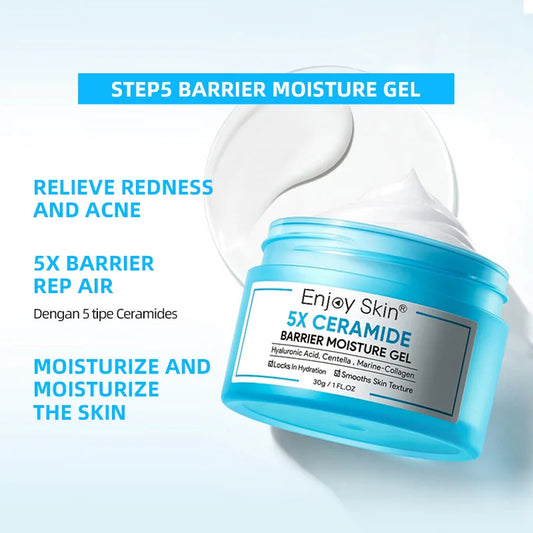 Ceramide Facial Skincare Series: Soothing Toner,Moisturizing Face Cream,Low PH Cleaner,Barrier Serum,Moisture Gel,Skin Hydration