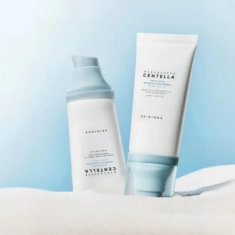 Korean Skincare Centella Sun Serum SPF50+ - Hyaluronic Acid UV Protection, Sensitive Skin